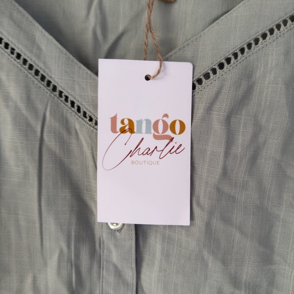 Becool Top Women Large Green V-Neck Sleeveless Spaghetti Strap Rayon - Picture 6 of 10